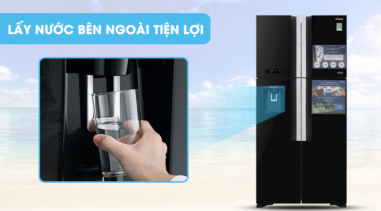Trang bị ngăn lấy nước bên ngoài - Tủ lạnh Hitachi Inverter 540 lít R-FW690PGV7X GBK Trang bị ngăn lấy nước bên ngoài - Tủ lạnh Hitachi Inverter 540 lít R-FW690PGV7X GBK