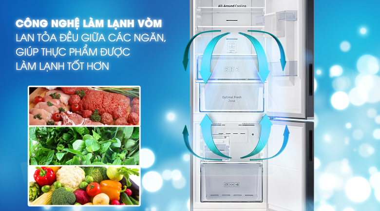 Làm lạnh dạng vòm - Tủ lạnh Samsung Inverter 307 lít RB30N4180B1/SV Làm lạnh dạng vòm - Tủ lạnh Samsung Inverter 307 lít RB30N4180B1/SV