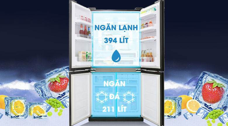 Dung tích lên đến 605 lít - Tủ lạnh Sharp Inverter 605 lít SJ-FX688VG-BK Tủ lạnh Sharp Inverter 605 lít SJ-FX688VG-BK - Dung tích lên đến 605 lít