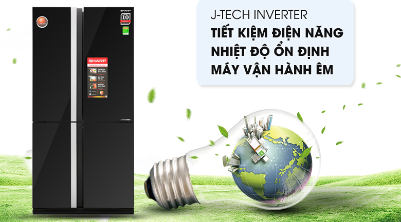 Công nghệ J-Tech Inverter tiết kiệm tối ưu - Tủ lạnh Sharp Inverter 605 lít SJ-FX688VG-BK Tủ lạnh Sharp Inverter 605 lít SJ-FX688VG-BK - Công nghệ J-Tech Inverter tiết kiệm tối ưu