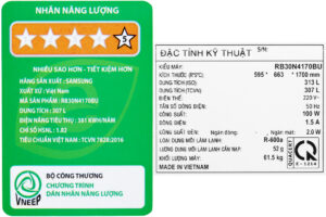 Tu Lanh Samsung Inverter 307 Lit Rb30n4170bu