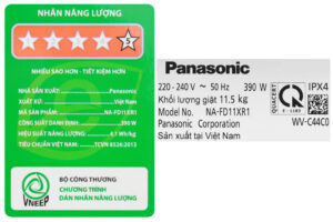 May Giat Panasonic Inverter 11.5 Kg NA FD11XR1LV