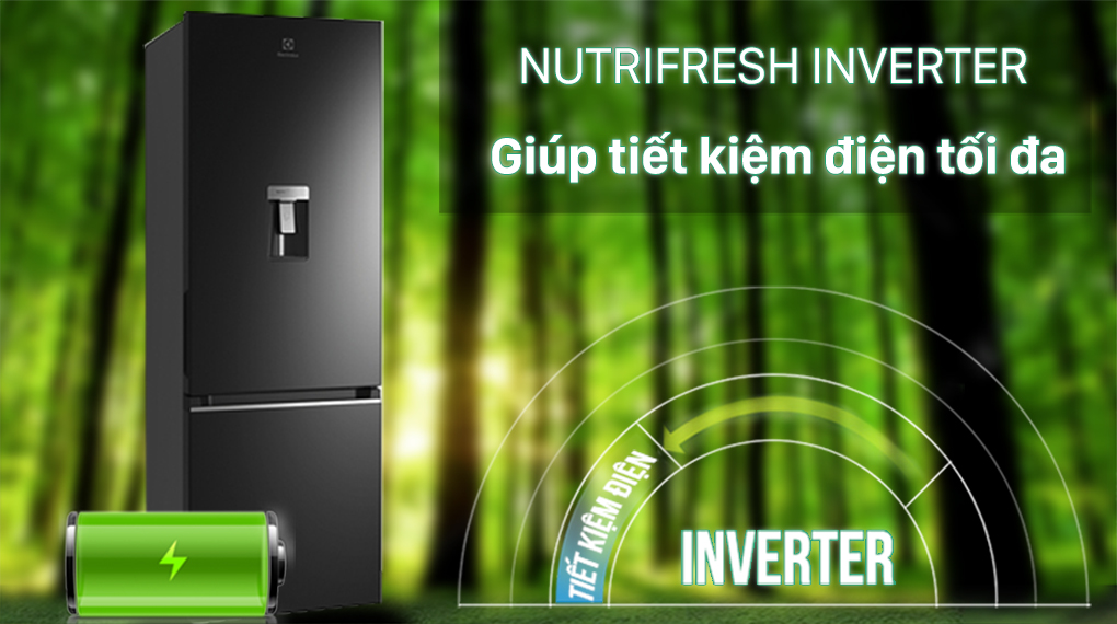 Tủ lạnh Electrolux Inverter 308 lít EBB3442K-H Tủ lạnh Electrolux Inverter 308 lít EBB3442K-H