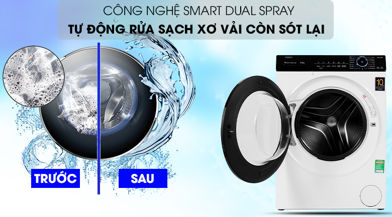 Máy giặt Aqua Inverter 8 KG AQD-A800F W Máy giặt Aqua Inverter 8 KG AQD-A800F W