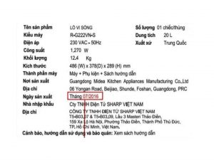 Lo Vi Song Co Nuong Sharp R G222vn S 20 Lit