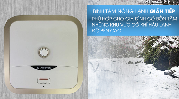 Máy nước nóng gián tiếp Ariston 30 lít 2500W AN2 30 R AG+ 2.5 FE Máy nước nóng gián tiếp Ariston 30 lít 2500W AN2 30 R AG+ 2.5 FE