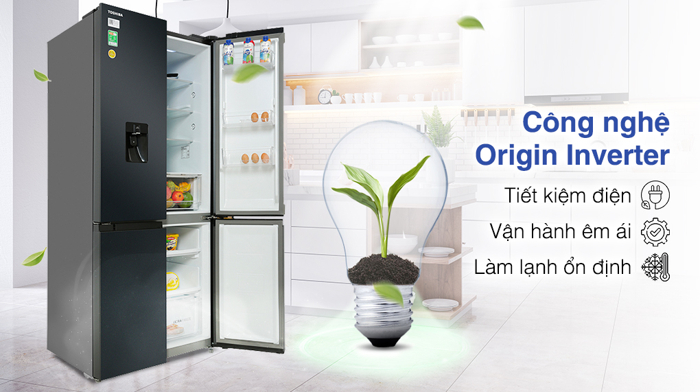 Tủ lạnh Toshiba Inverter 509 lít GR-RF605WI-PMV(06)-MG Tủ lạnh Toshiba Inverter 509 lít GR-RF605WI-PMV(06)-MG