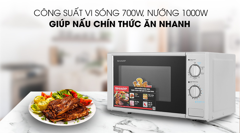 Lò vi sóng có nướng Sharp R-G228VN-SL 20 lít Lò vi sóng có nướng Sharp R-G228VN-SL 20 lít