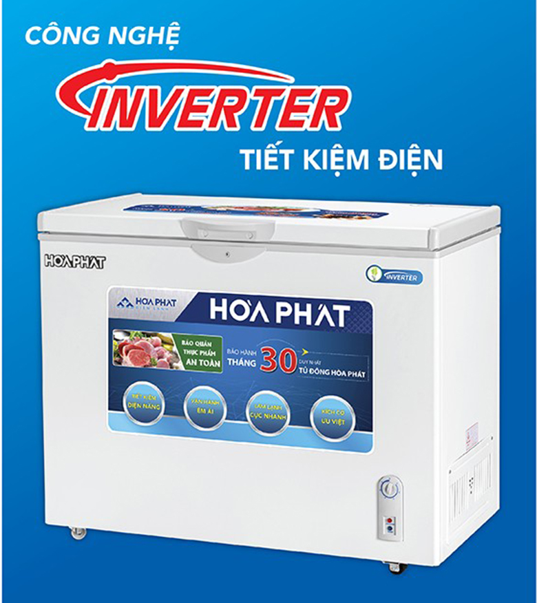 Tủ đông Hòa Phát Inverter 252 lít HCFI 516S1Đ1 Tủ đông Hòa Phát Inverter 252 lít HCFI 516S1Đ1