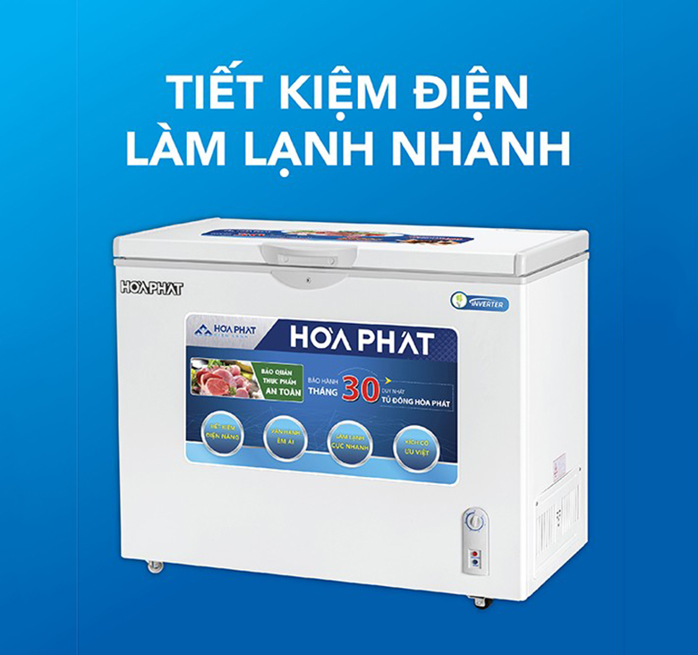 Tủ đông Hòa Phát Inverter 252 lít HCFI 516S1Đ1 Tủ đông Hòa Phát Inverter 252 lít HCFI 516S1Đ1