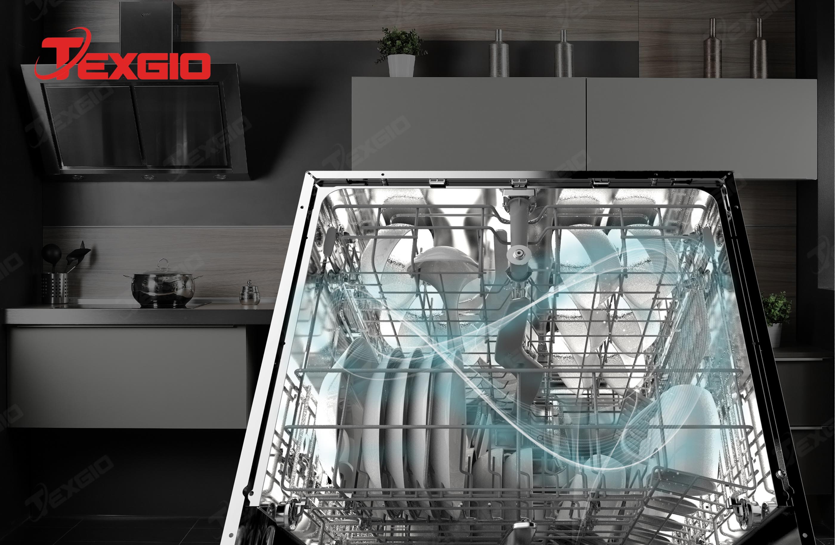 Máy rửa bát Texgio WIFI 11 Bộ TGWF68GB Máy rửa bát Texgio WIFI 11 Bộ TGWF68GB