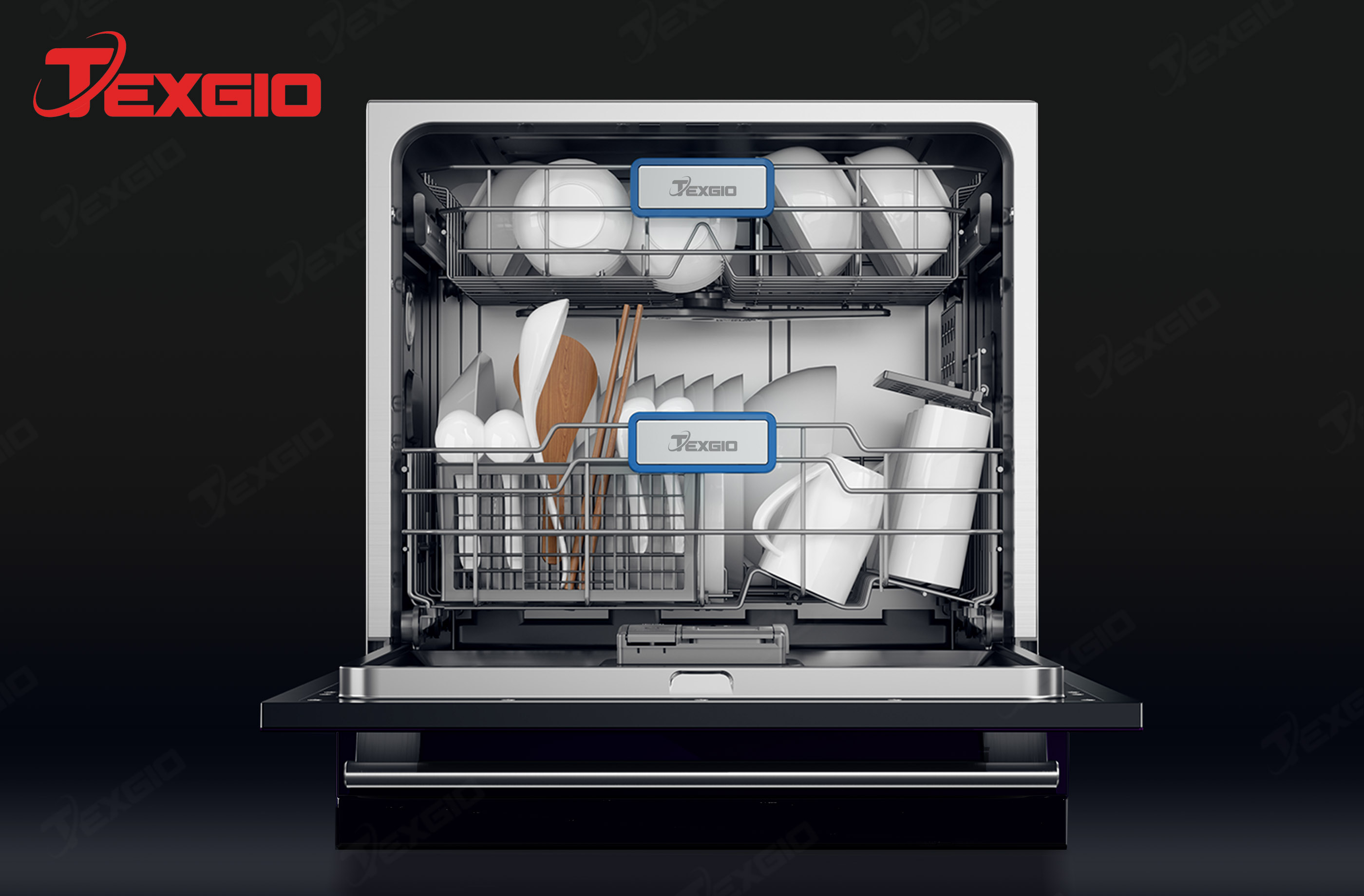 Máy rửa bát Texgio WIFI 11 Bộ TGWF68GB Máy rửa bát Texgio WIFI 11 Bộ TGWF68GB