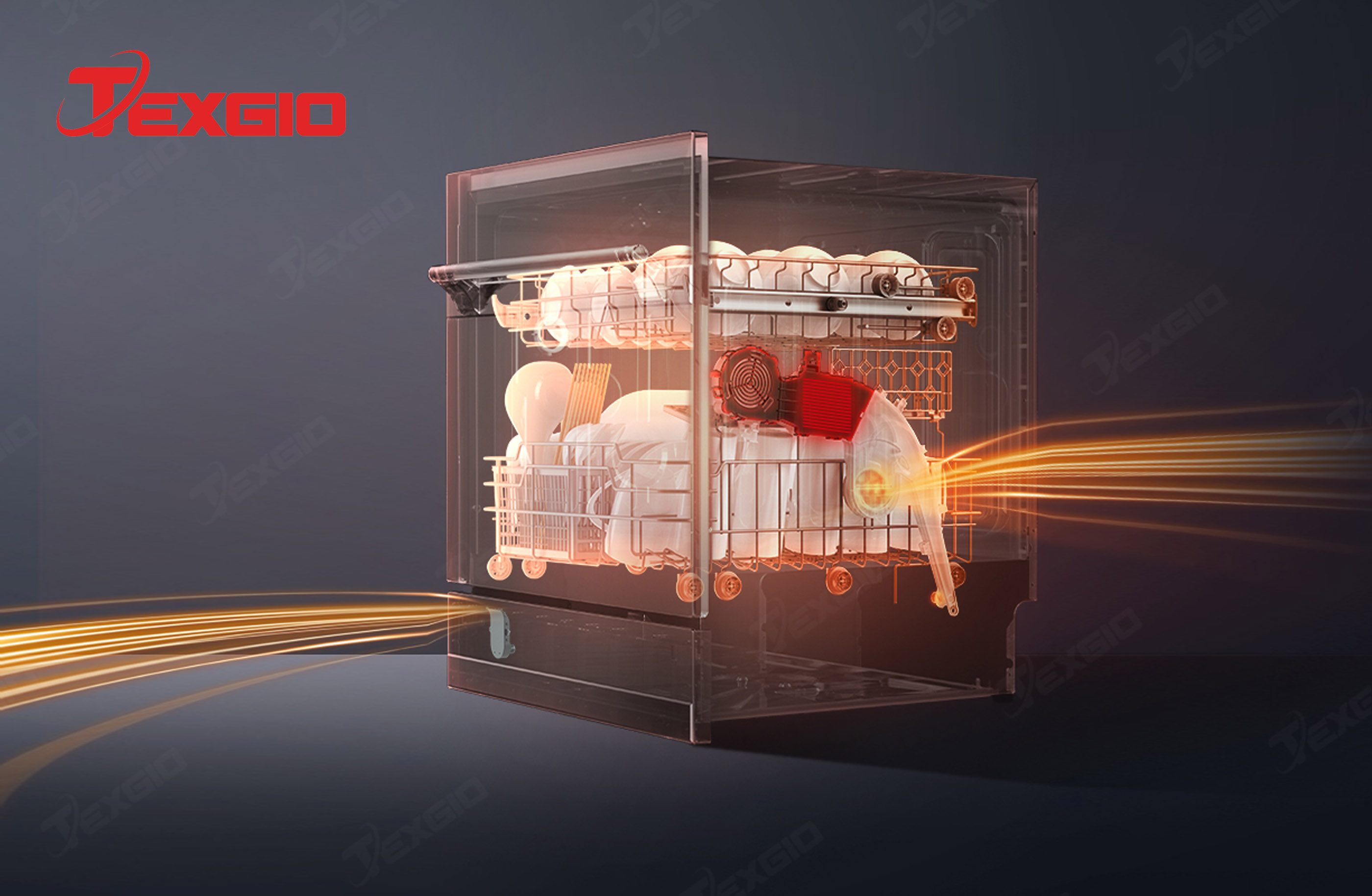 Máy rửa bát Texgio WIFI 11 Bộ TGWF68GB Máy rửa bát Texgio WIFI 11 Bộ TGWF68GB