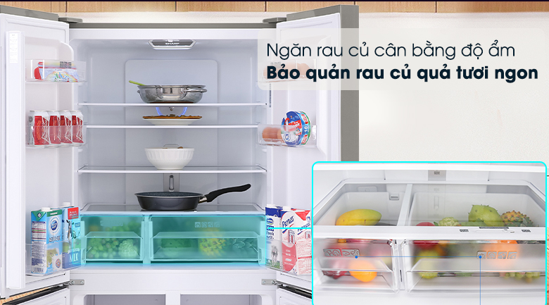 Tủ lạnh Sharp Inverter 401 lít SJ-FXP480VG-CH Tủ lạnh Sharp Inverter 401 lít SJ-FXP480VG-CH