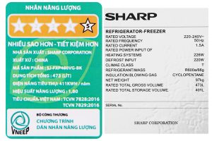 Tu Lanh Sharp Inverter 401 Lit Sj Fxp480vg Bk