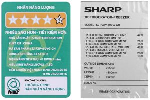 Tu Lanh Sharp Inverter 401 Lit Sj Fxp480vg Ch