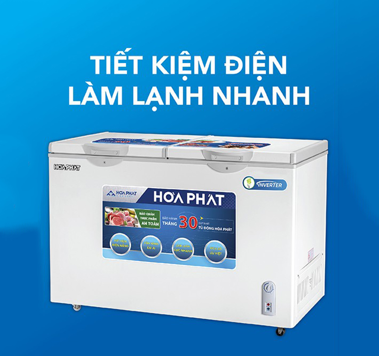 Tủ đông Hòa Phát Inverter 245 lít HCFI 606S2Đ2 Tủ đông Hòa Phát Inverter 245 lít HCFI 606S2Đ2