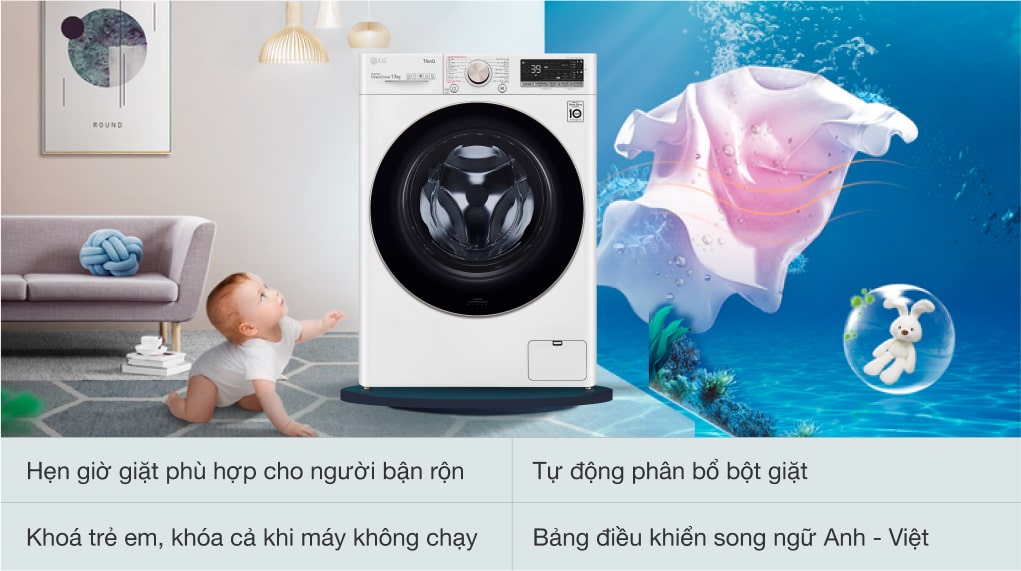 Máy giặt LG Inverter 13 kg FV1413S3WA Máy giặt LG Inverter 13 kg FV1413S3WA