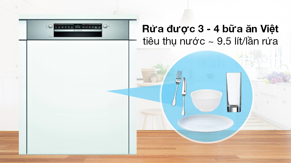 Máy rửa chén bán âm Bosch SMI4HVS33E Máy rửa chén bán âm Bosch SMI4HVS33E