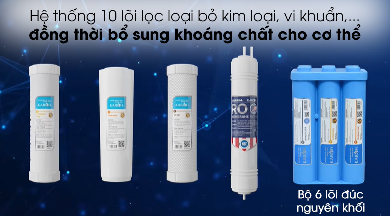 Máy lọc nước không vỏ RO Karofi KAQ-U95 10 lõi Máy lọc nước không vỏ RO Karofi KAQ-U95 10 lõi