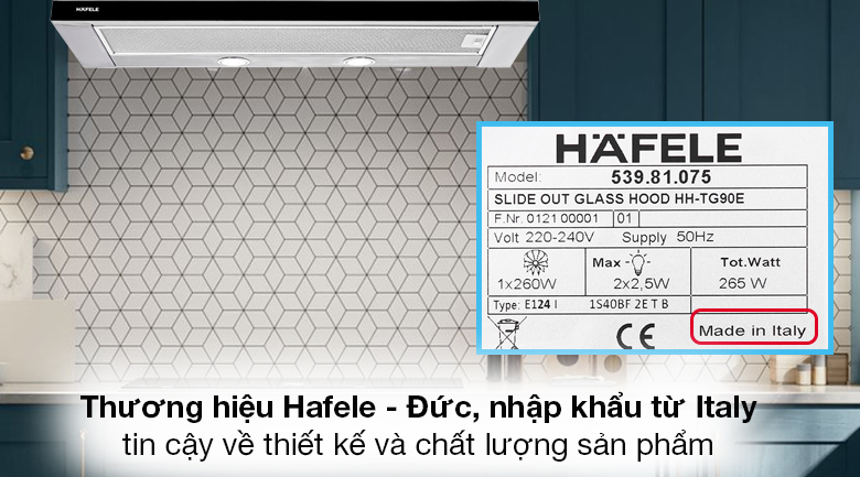 Máy hút mùi âm tủ Hafele HH-TG90E (539.81.075) Máy hút mùi âm tủ Hafele HH-TG90E (539.81.075)