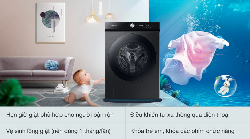 Máy giặt sấy Samsung Inverter 21 Kg WD21B6400KV/SV Máy giặt sấy Samsung Inverter 21 Kg WD21B6400KV/SV