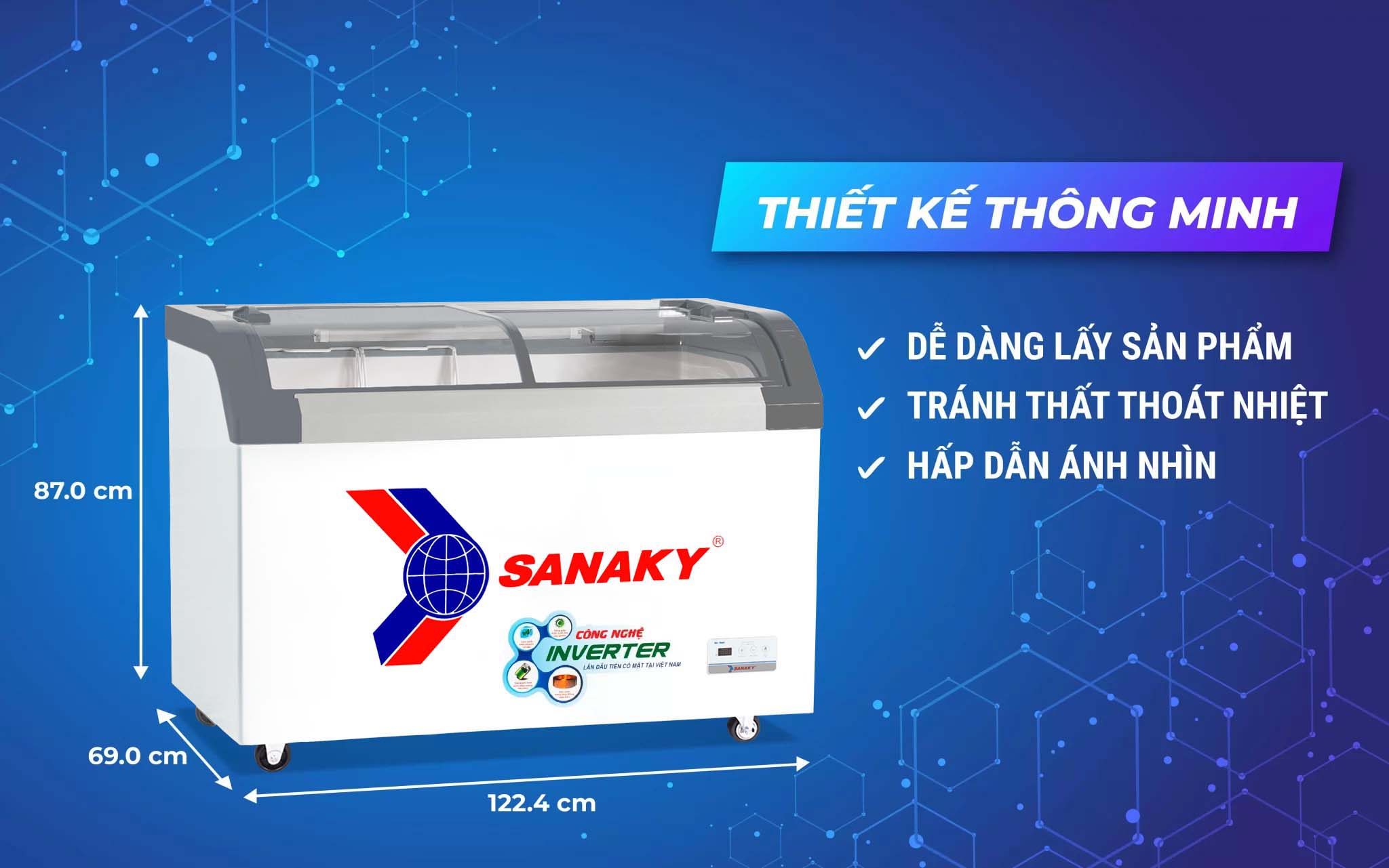 Tủ đông Sanaky inverter 350 lít VH-4899K3B Tủ đông Sanaky inverter 350 lít VH-4899K3B