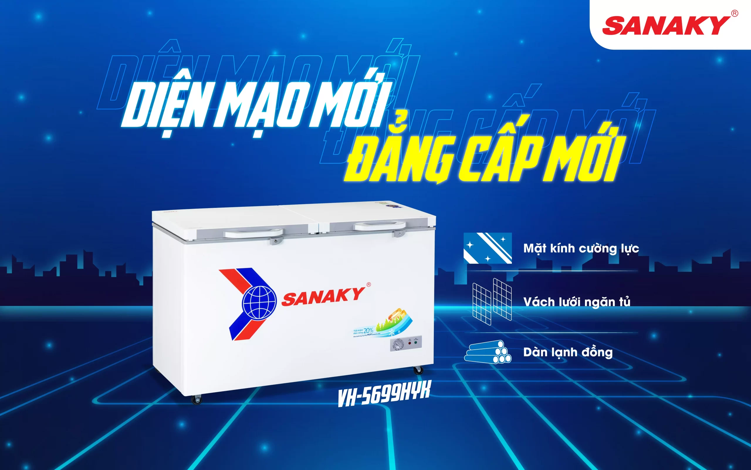Tủ đông Sanaky 410 lít VH-5699HYK Tủ đông Sanaky 410 lít VH-5699HYK