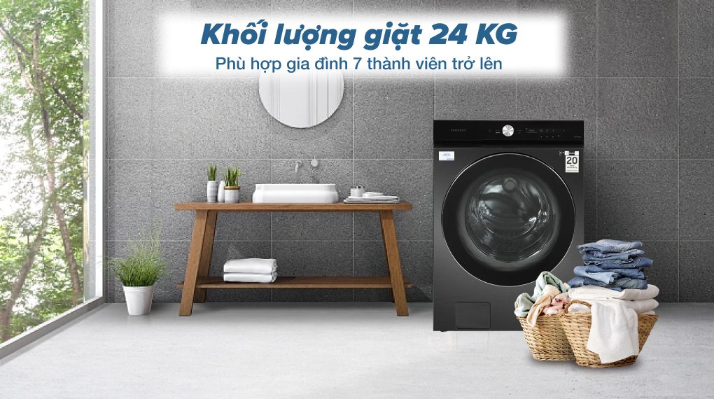 Máy giặt Samsung Bespoke AI Inverter 24 kg WF24B9600KV Máy giặt Samsung Bespoke AI Inverter 24 kg WF24B9600KV