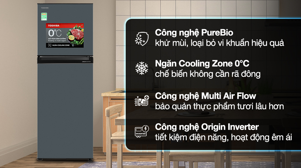 Tủ lạnh Toshiba Inverter 233 lít GR-RT303WE-PMV(52) Tủ lạnh Toshiba Inverter 233 lít GR-RT303WE-PMV(52)