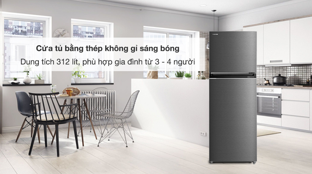 Tủ lạnh Toshiba Inverter 312 lít GR-RT416WE-PMV(58)-MM Tủ lạnh Toshiba Inverter 312 lít GR-RT416WE-PMV(58)-MM