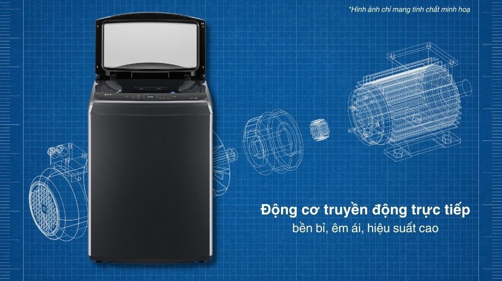 Máy giặt LG AI DD Inverter 25 kg TV2725SV9J - Động cơ truyền động trực tiếp