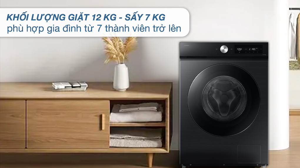 Máy giặt sấy Samsung Bespoke Inverter giặt 12 kg - sấy 7 kg WD12DB7B85GBSV - Khối lượng Máy giặt sấy Samsung Bespoke Inverter giặt 12 kg - sấy 7 kg WD12DB7B85GBSV - Khối lượng