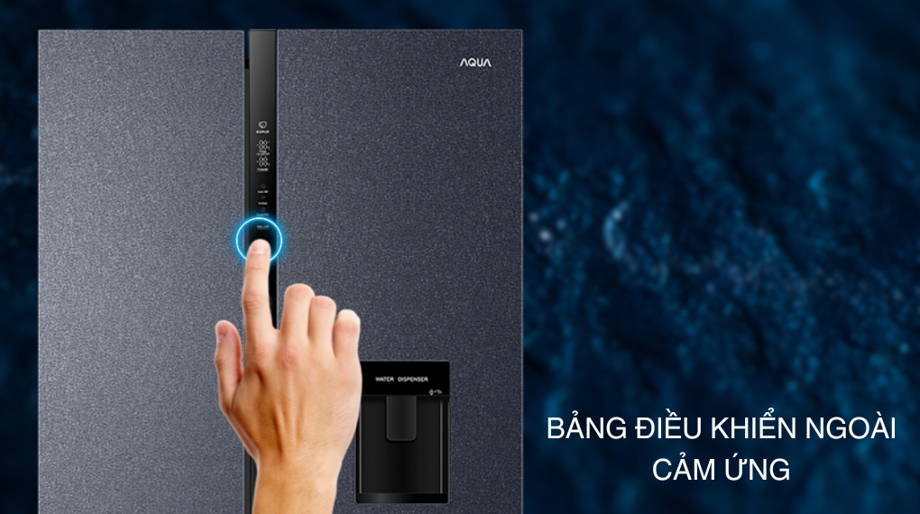 Tủ lạnh Aqua Inverter 550 lít Side By Side AQR-S612XA(WCB) - Bảng điều khiển