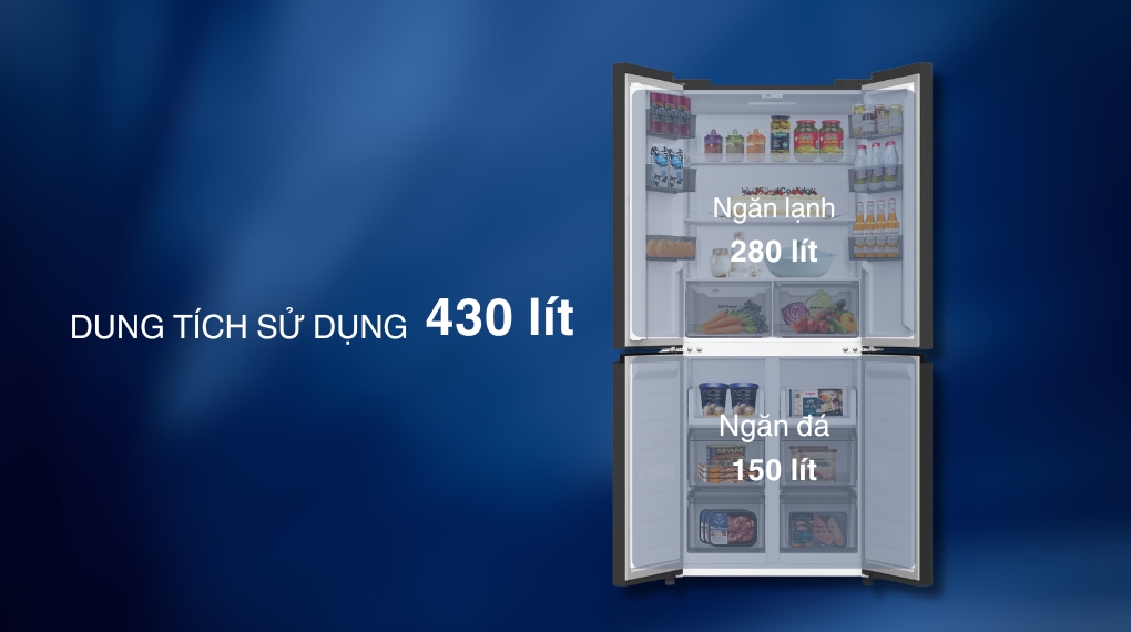 Tủ lạnh Casper Inverter 430 lít Multi Door RM-430PB - Ngăn đá