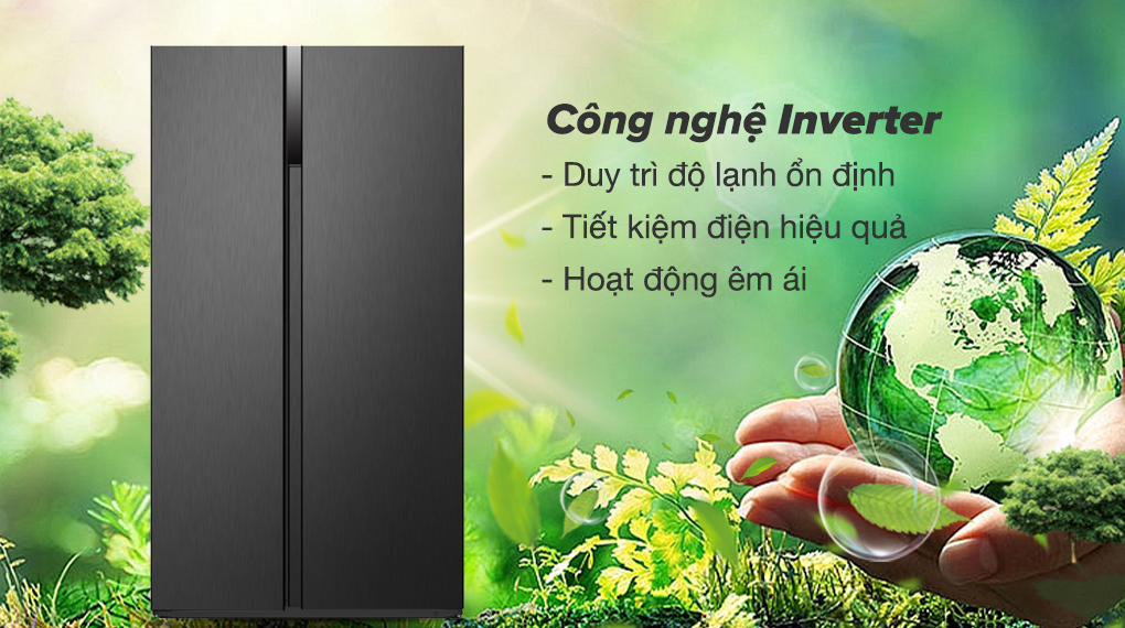 Tủ lạnh Hitachi Inverter 525 lít Side By Side HRSN9552DXVN - Công nghệ tiết kiệm điện Tủ lạnh Hitachi Inverter 525 lít Side By Side HRSN9552DXVN - Công nghệ tiết kiệm điện