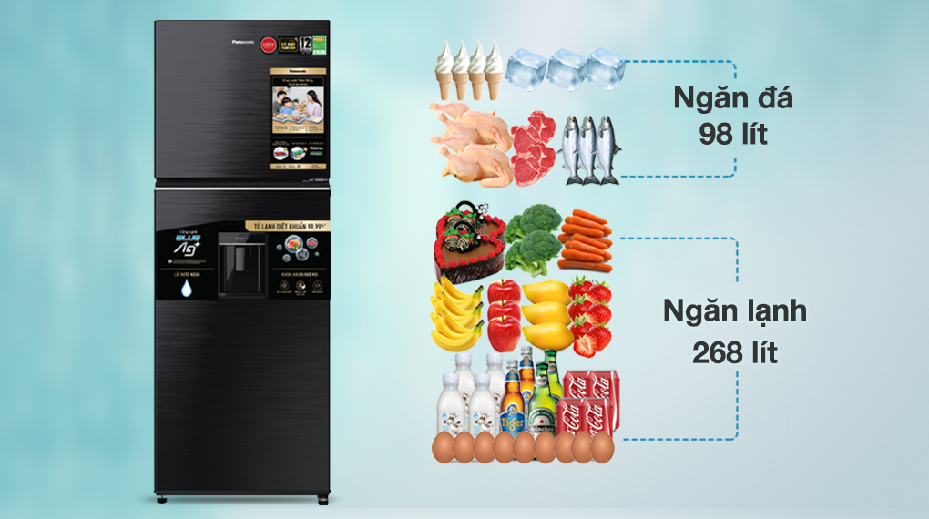 Tủ lạnh Panasonic Inverter 366 lít NR-TL381GVKV - Dung tích Tủ lạnh Panasonic Inverter 366 lít NR-TL381GVKV - Dung tích