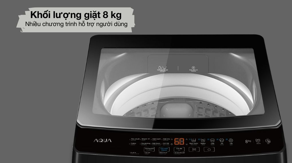 Máy giặt Aqua 8 kg AWM8-316K(B) - Khối lượng giặt và chương trình