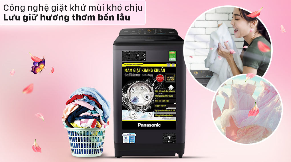 Máy giặt Panasonic 9 Kg NA-F90A9BRV - Khử mùi Máy giặt Panasonic 9 Kg NA-F90A9BRV - Khử mùi