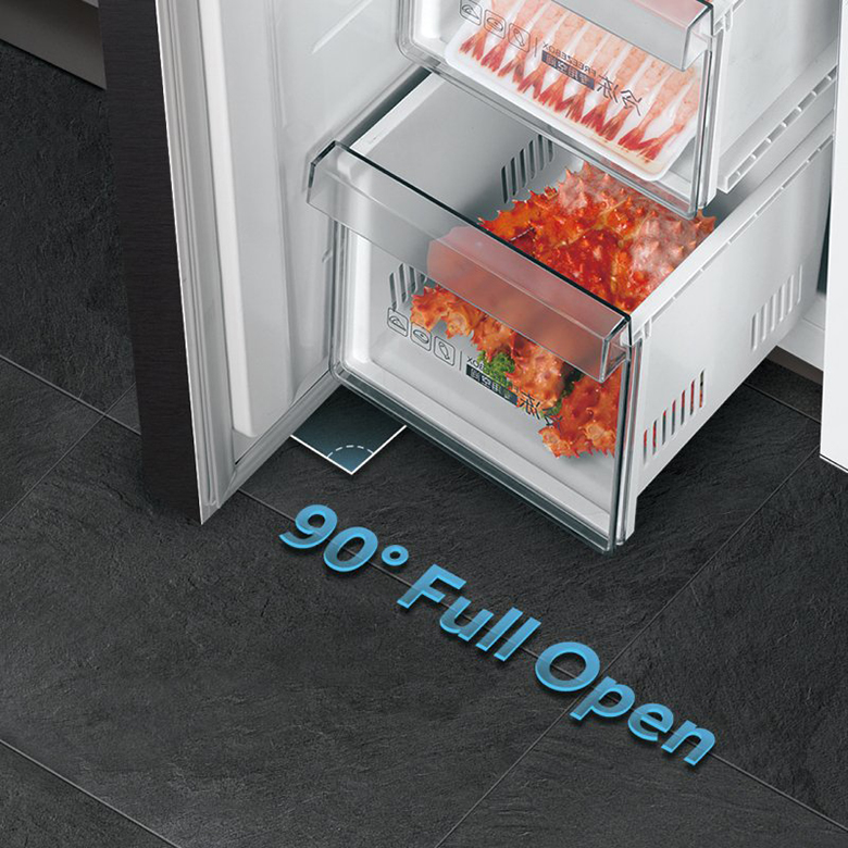 Tủ lạnh Aqua Inverter 456 lít AQR-M530EM(SLB) mở cửa 90 độ