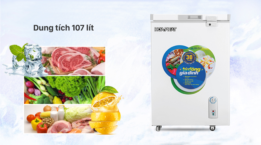 Tủ đông Hòa Phát HCF 106S1Đ - Dung tích Tủ đông Hòa Phát HCF 106S1Đ - Dung tích