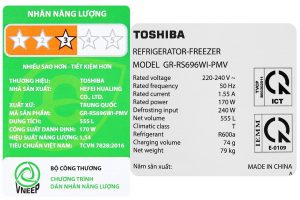 Tủ lạnh Toshiba Inverter 555 lít Side By Side GR-RS696WI-PMV(60)-AG