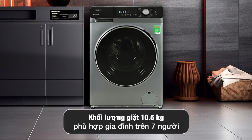 Máy giặt Hitachi Inverter 10.5 kg BD-1054HVOS - Khối lượng giặt
