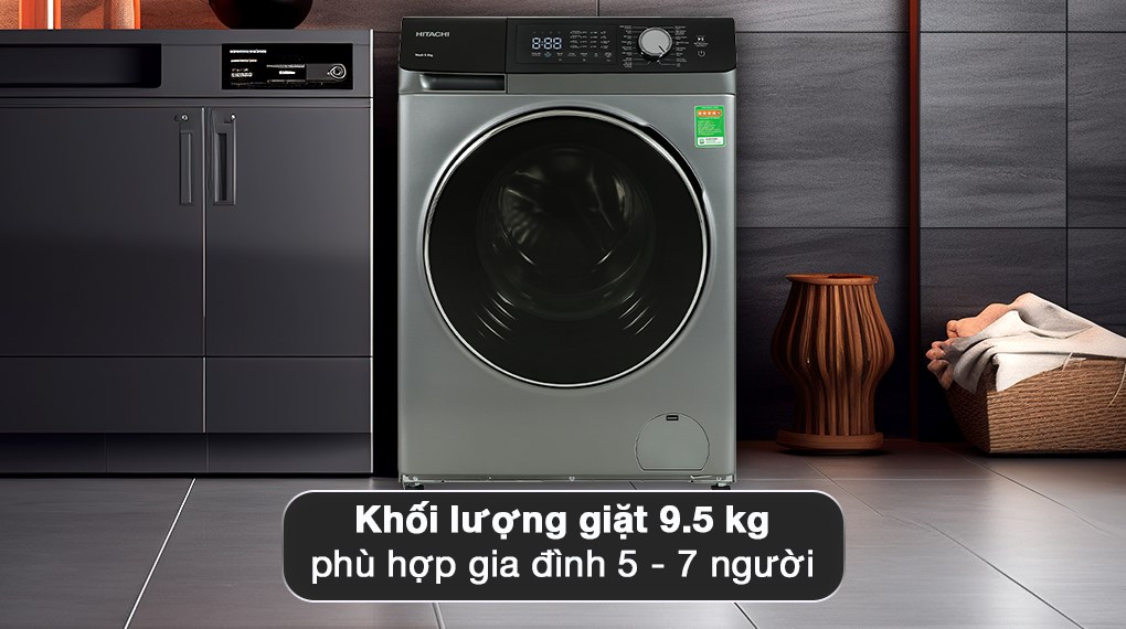 Máy giặt Hitachi Inverter 9.5 kg BD-954HVOS - Khối lượng giặt