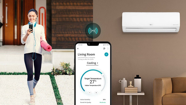 Điều hòa LG 1 chiều Inverter 18000 BTU IEC18M1 - Điều khiển dễ dàng qua ứng dụng LG ThinQ