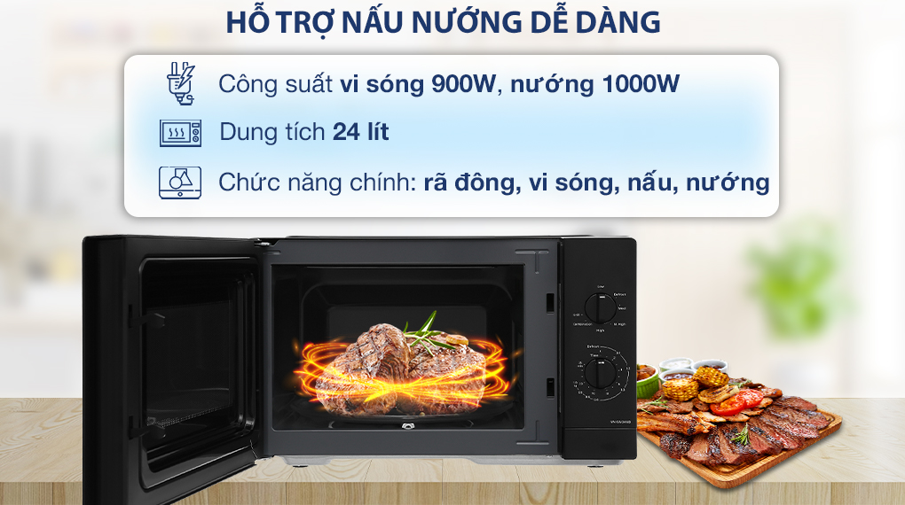 Lò vi sóng có nướng Panasonic NN-GM34NBYUE 24 lít - Hỗ trợ nấu nướng Lò vi sóng có nướng Panasonic NN-GM34NBYUE 24 lít - Hỗ trợ nấu nướng