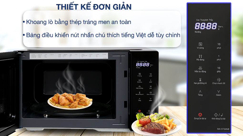 Lò vi sóng Panasonic NN-ST34NBYUE 25 lít - Thiết kế Lò vi sóng Panasonic NN-ST34NBYUE 25 lít - Thiết kế