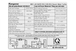 Máy lọc nước RO nóng nguội lạnh Hydrogen Kangaroo KG10A12 10 lõi