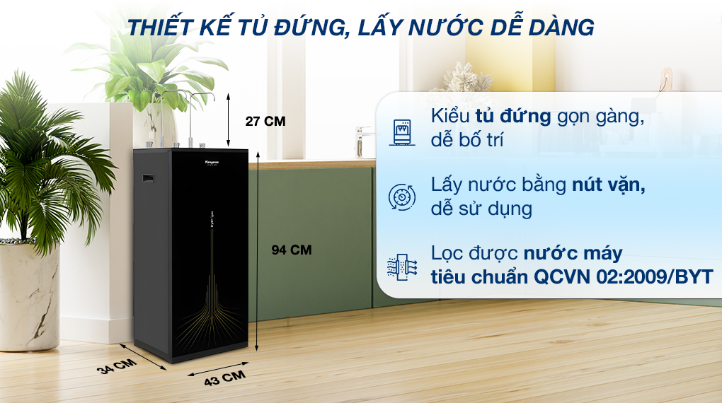 Máy lọc nước RO nóng nguội lạnh Kangaroo KG10A13 10 lõi - Thiết kế Máy lọc nước RO nóng nguội lạnh Kangaroo KG10A13 10 lõi - Thiết kế