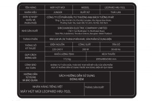 Máy hút mùi áp tường Junger Leopard HRJ-702L